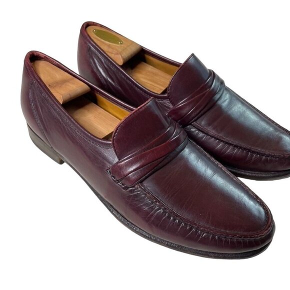 Allen Edmonds Bergamo Mac Toe Black Leather Slip On Loafers Sz 10 B 49078 u